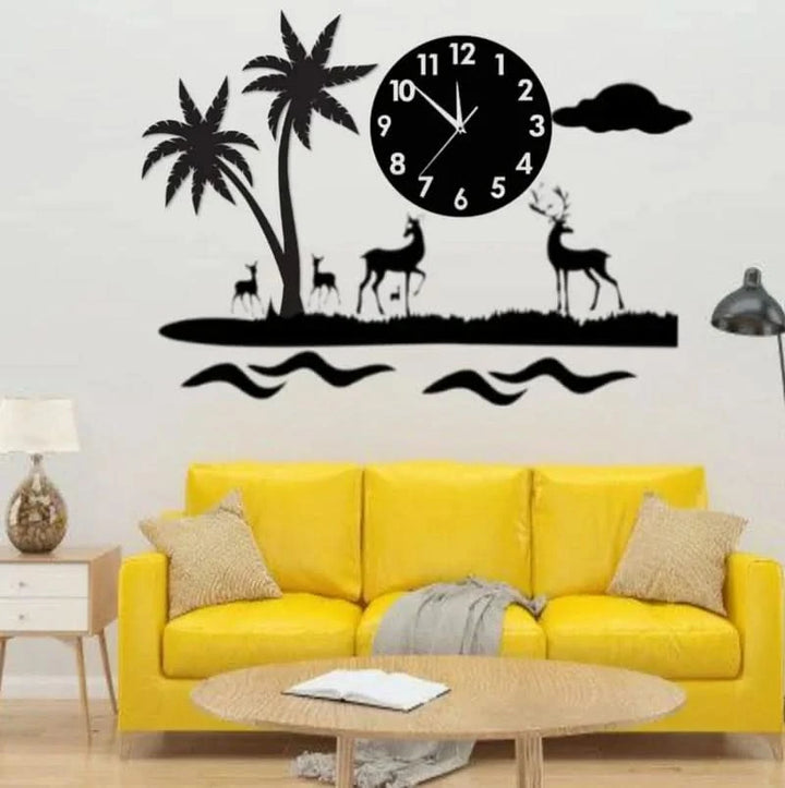 3D Deer Wall Clock