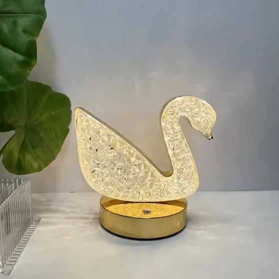 Crystal Swan LED Table Lamp - Baytolux